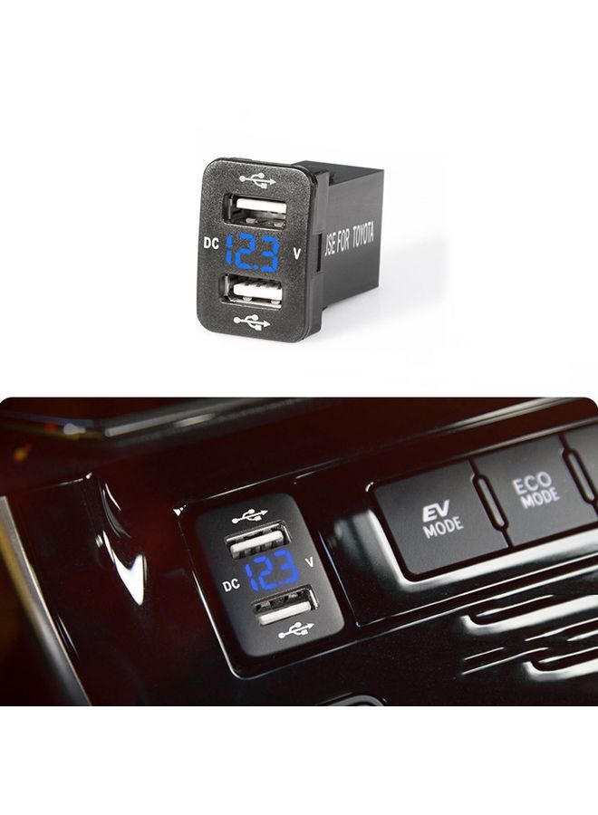 بيوينتي Car Charger Original Hole Non-Destructive Modification Of Dual Usb Car Charger With Line Suitable For Toyota(FTWU Blue Light) - Image 1