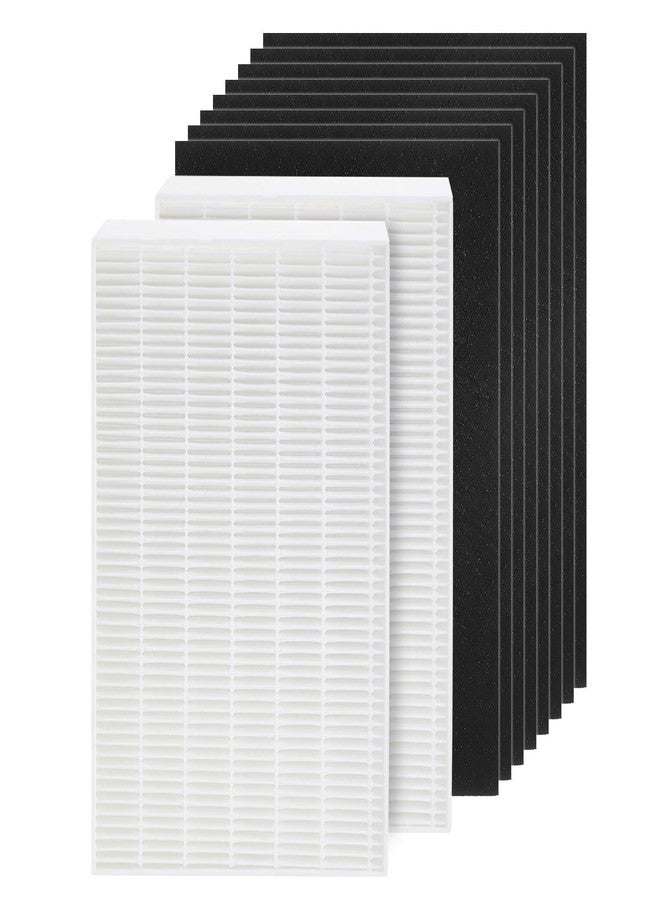 isinlive HPA100 HEPA Filter Replacement HRF-ARVP100 for Honeywell HPA100 Series Air Purifier, HPA094, HPA104, HPA105 HPA3100, HPA5100 Series, 2 HEPA R and 8 Precut Carbon Pre-Filters A - Image 1