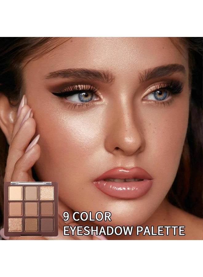 Erinde 9 Colors Eyeshadow Palette, Matte Shimmer Glitter Eye Shadow Palette Makeup, Highly Pigmented Long Lasting Waterproof, Natural Neutral Nude Eyeshadow Makeup Pallet, Chocolate Brown - Image 3