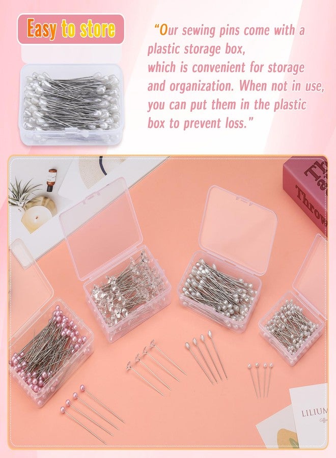 Kogyxe 400 Pcs Bouquet Pins Corsage Pins, 4 Styles Straight Pins Crystal Head Pearl Head Flower Pins for DIY Decoration, Wedding, Jewelry Flower Decoration - Image 5