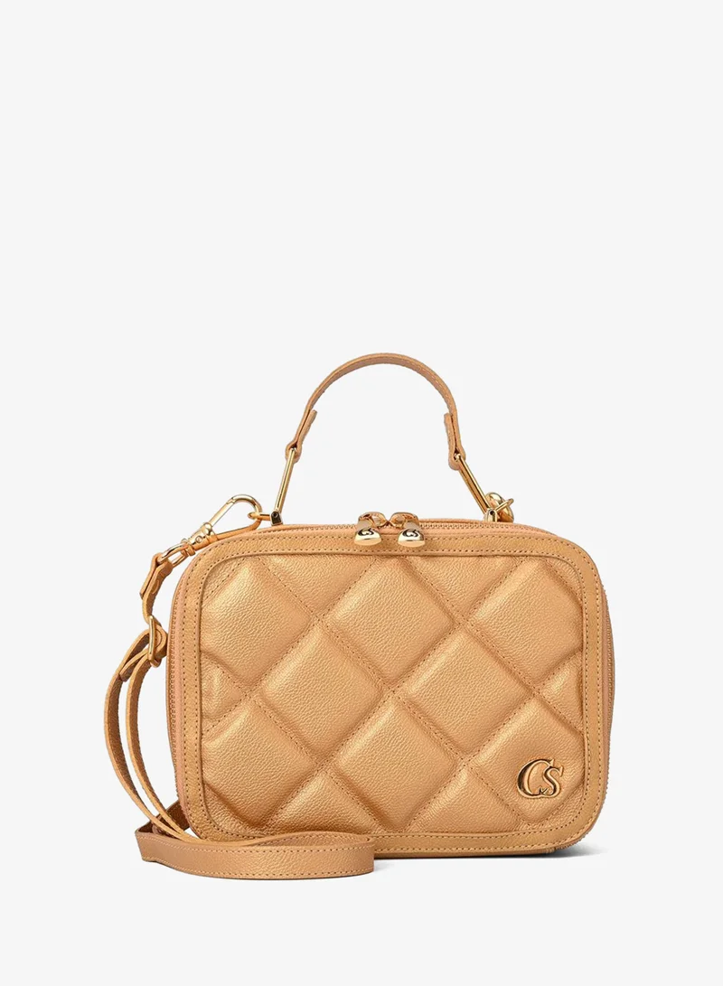 Carmen Steffens  Quilted Bag Classic Golden for Women | Best Price UAE