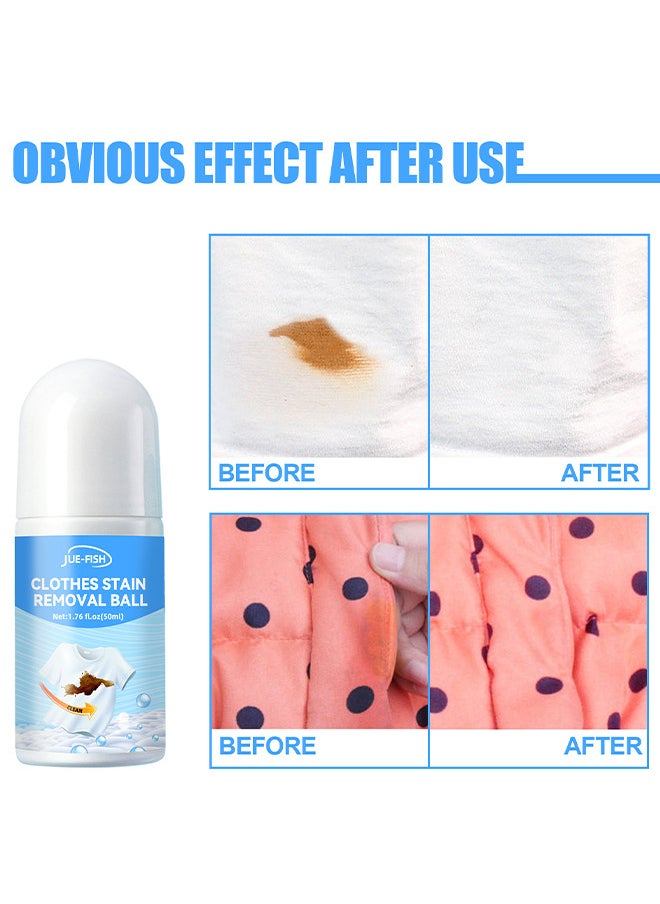 JUE-FISH Stain Remover Roller-Ball Cleaner For Clothes, Portable No-Wash Instant Stain Remover Pen, Ideal For Emergency Stain Removal For Clothes 50ML  - Image 3