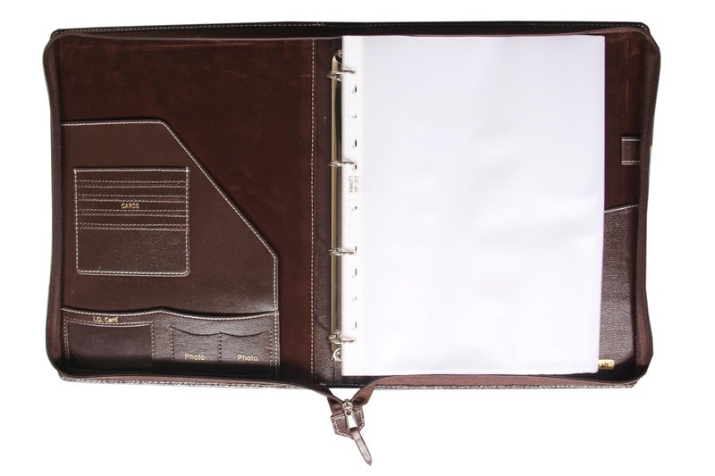 Sukeshcraft PU Multiuse 25 File Sleeve for Documents, Certificates, FDRs | A4 Size Portfolio Document Holder for Office, Home, School & Sports Use (Grain Coffee Brown) - Image 3