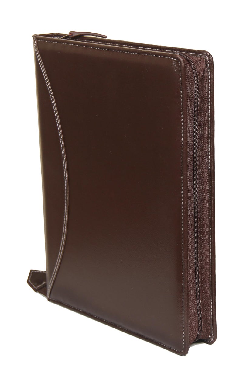 Sukeshcraft PU Multiuse 25 File Sleeve for Documents, Certificates, FDRs | A4 Size Portfolio Document Holder for Office, Home, School & Sports Use (Grain Coffee Brown) - Image 1
