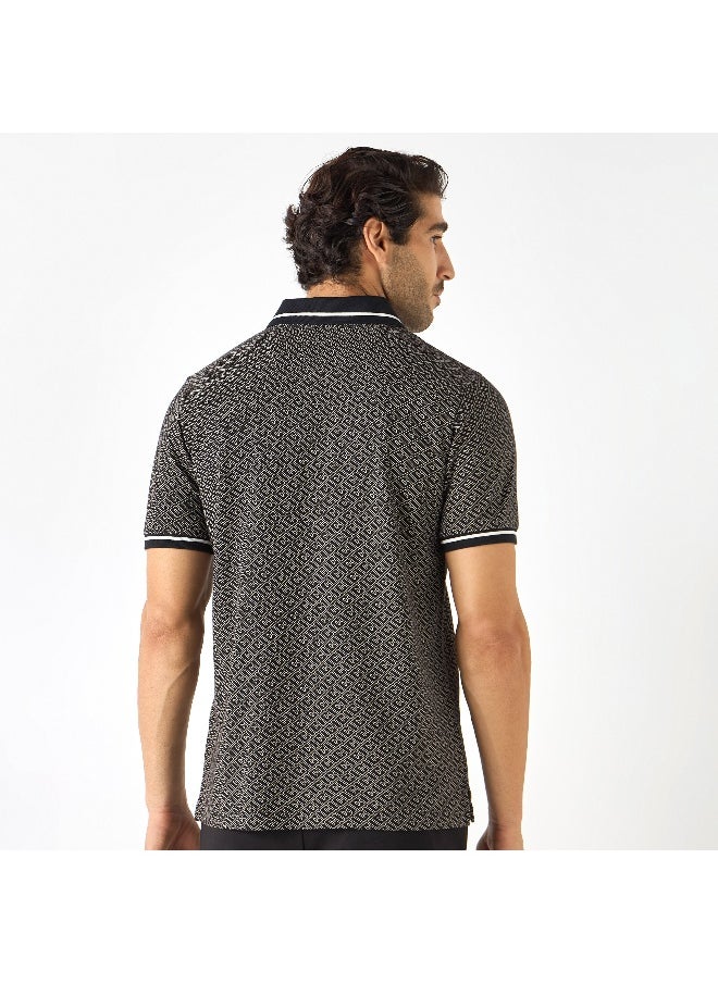 Iconic Iconic Printed Polo T-shirt with Short Sleeves  - Image 4