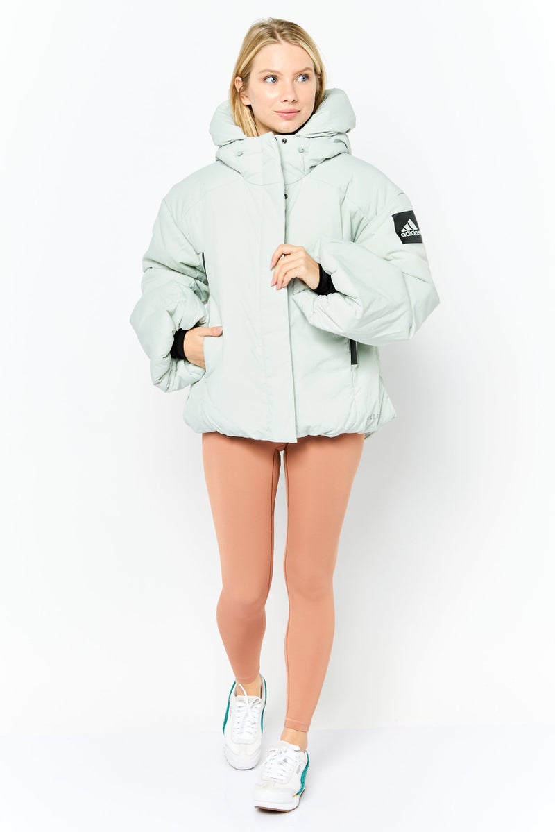 Adidas Women Sportswear Fit Long Sleeves Outdoor Jacket, Grey - Image 2