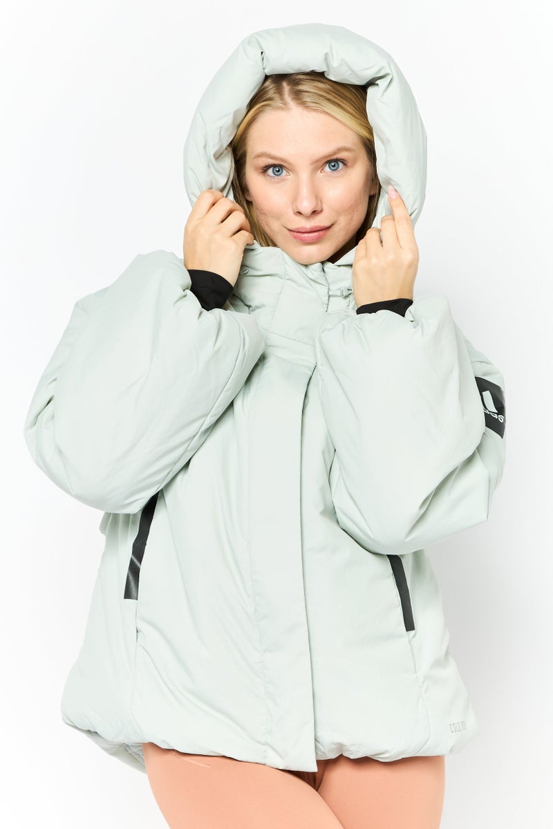 Adidas Women Sportswear Fit Long Sleeves Outdoor Jacket, Grey - Image 1