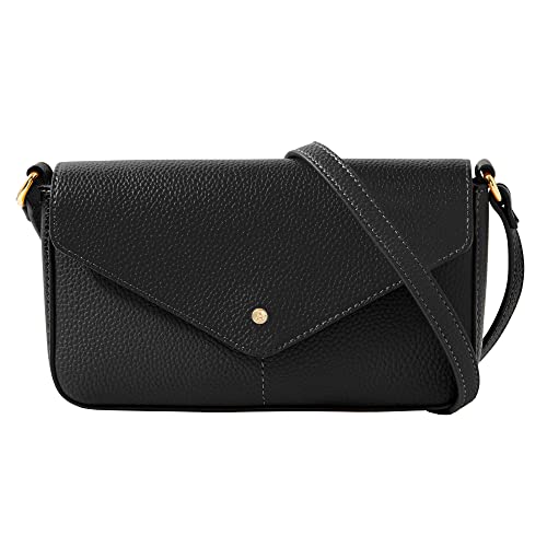 Accessorize London Women's Faux Leather Black Envelope Charm Sling Bag - Image 1