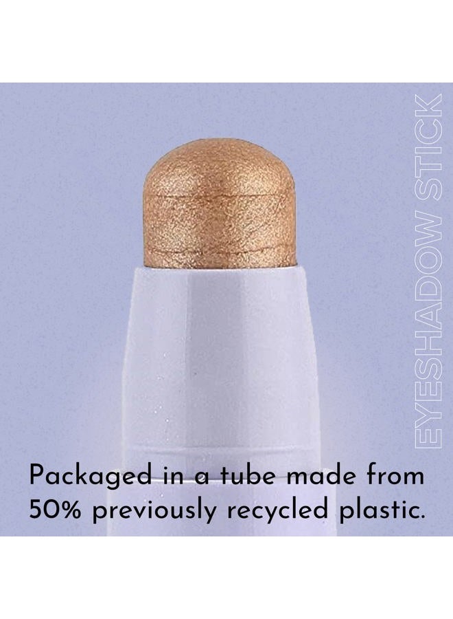 Clover Plush Pigment Cream Eyeshadow Stick | Creamy Texture, Long Lasting Eye Makeup, Less Smudge, Shimmery Eyeshadow | Cruelty-Free & Vegan Eye Makeup | Shade - Sandstone - Image 2