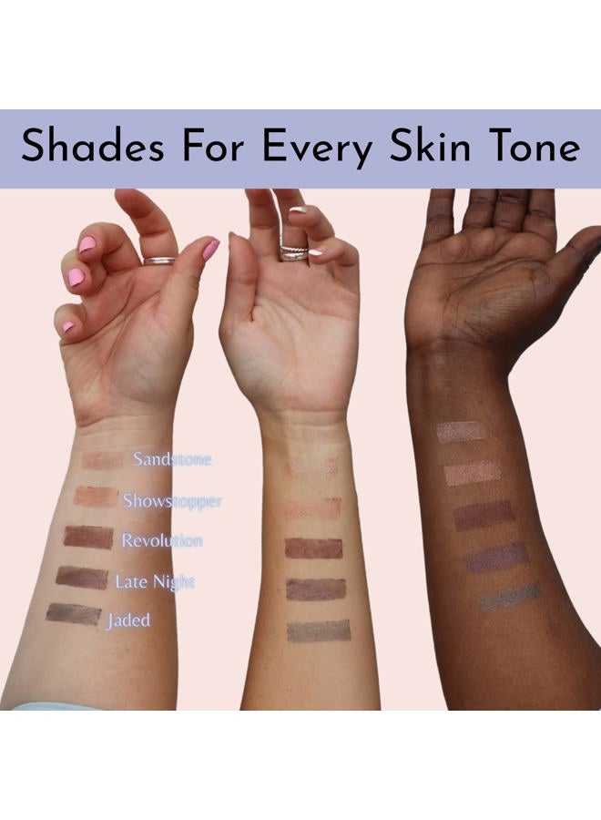 Clover Plush Pigment Cream Eyeshadow Stick | Creamy Texture, Long Lasting Eye Makeup, Less Smudge, Shimmery Eyeshadow | Cruelty-Free & Vegan Eye Makeup | Shade - Sandstone - Image 4