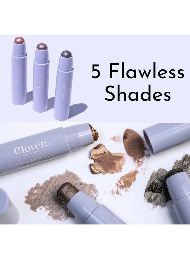 Clover Plush Pigment Cream Eyeshadow Stick | Creamy Texture, Long Lasting Eye Makeup, Less Smudge, Shimmery Eyeshadow | Cruelty-Free & Vegan Eye Makeup | Shade - Sandstone - Image 5