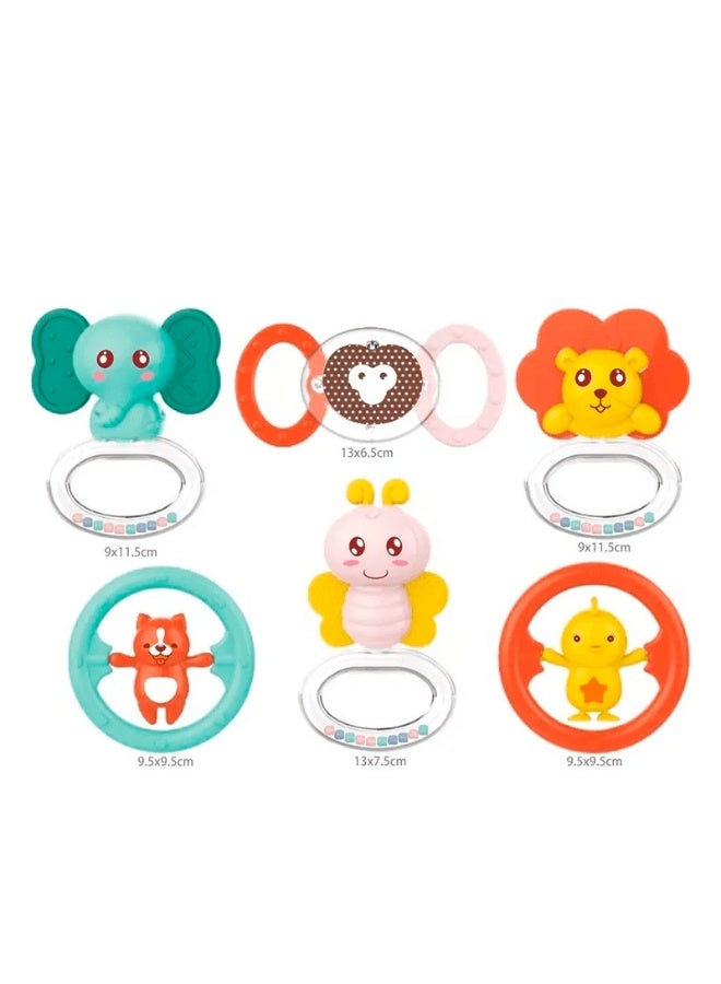 HUANGER Teether Rattle Toys Set, 6 Pieces - Image 2