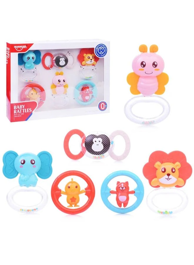 HUANGER طقم ألعاب رنين عضاضة، 6 قطع - Image 1