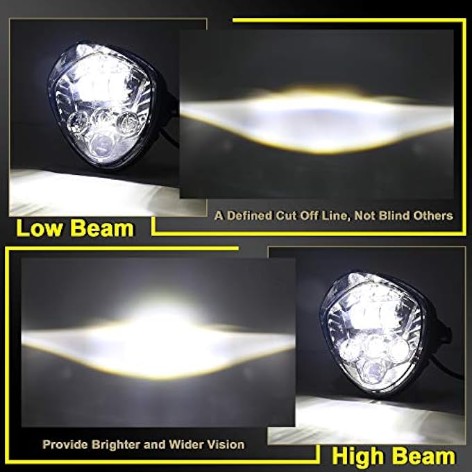 ريحني مصباح أمامي LED للدراجات النارية مقاس 7 بوصات عالي الشعاع أبيض وأحمر مع حامل عالمي للدراجات النارية متوافق مع هارلي وهوندا وكاواساكي وسوزوكي وياماها - Image 5