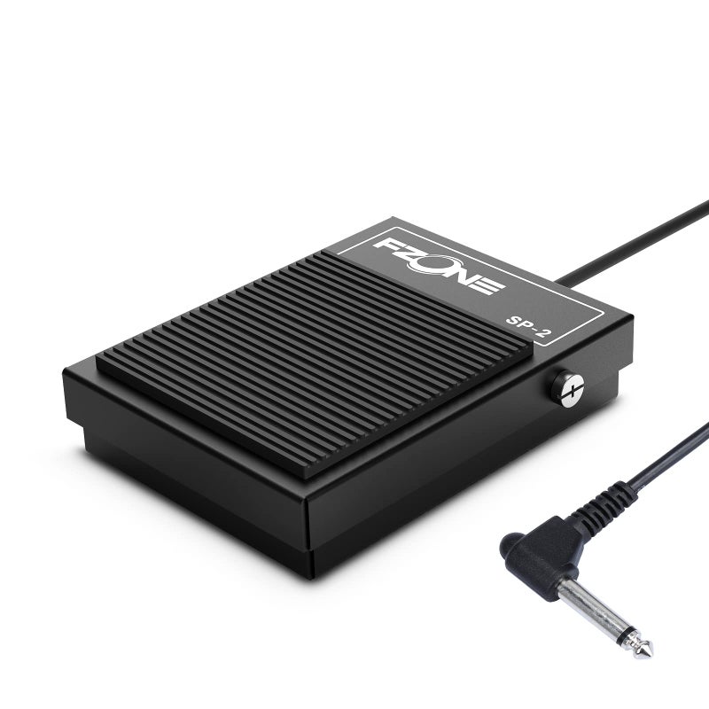 FZONE Compact Sustain Pedal for Keyboards Digital Pianos Synthesizers,Tone Modules,Drum Machines All Metal Heavy Design,Non-Slip,with Polarity Switch - Image 1