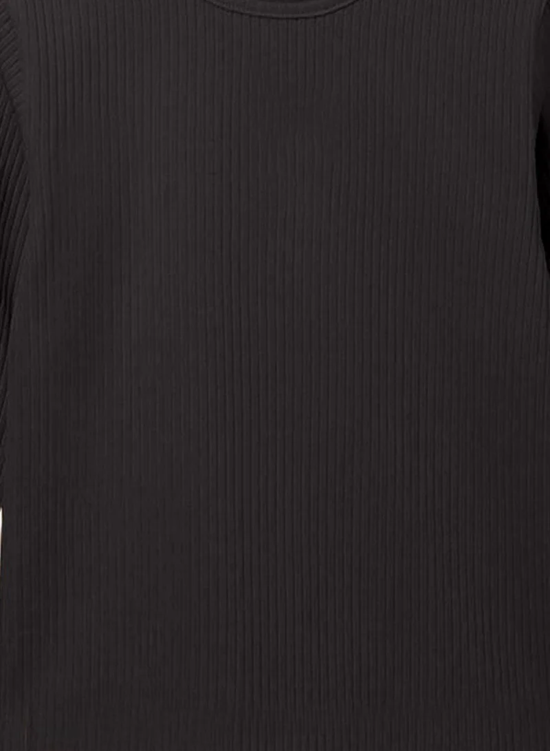 Bonkids Regular Fit Printed Black Cotton T-Shirt For Girls Round Neck Flat Collar Pull On 100 % Cotton