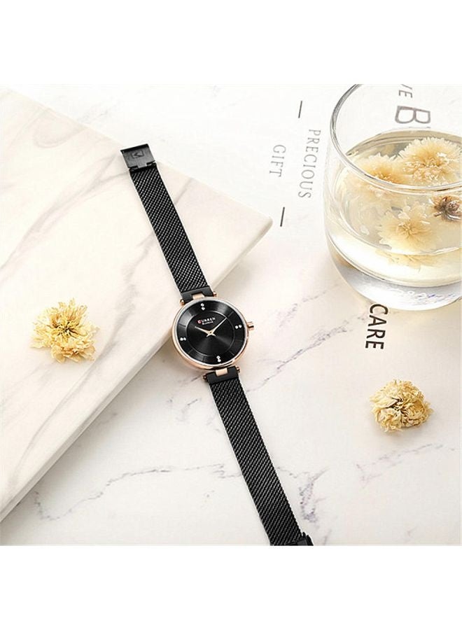 CURREN Women's 35mm Black Analog Watch 9031 - Water Resistant 50M with Stainless Steel Case, Dial & Strap - for Daily Wear, Office, Parties & Casual Style  - Image 5