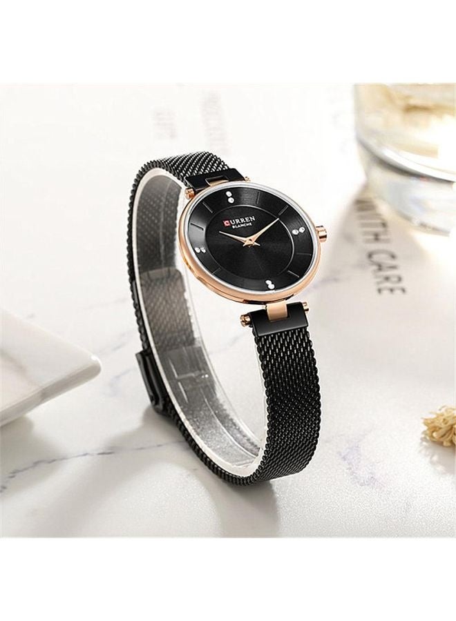 CURREN Women's 35mm Black Analog Watch 9031 - Water Resistant 50M with Stainless Steel Case, Dial & Strap - for Daily Wear, Office, Parties & Casual Style  - Image 3