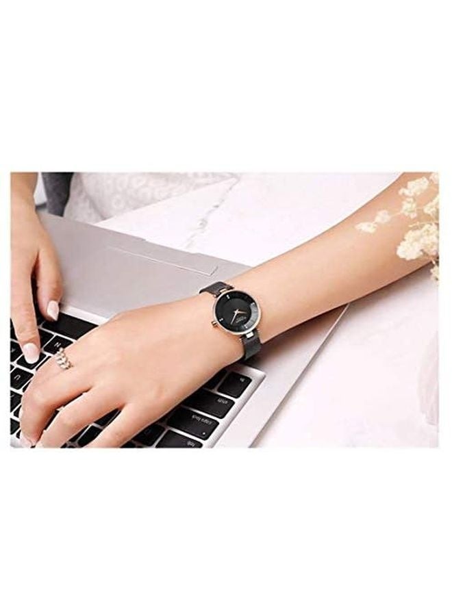 CURREN Women's 35mm Black Analog Watch 9031 - Water Resistant 50M with Stainless Steel Case, Dial & Strap - for Daily Wear, Office, Parties & Casual Style  - Image 2