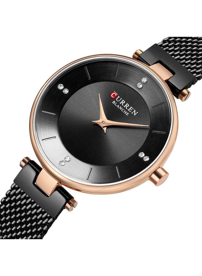CURREN Women's 35mm Black Analog Watch 9031 - Water Resistant 50M with Stainless Steel Case, Dial & Strap - for Daily Wear, Office, Parties & Casual Style  - Image 4