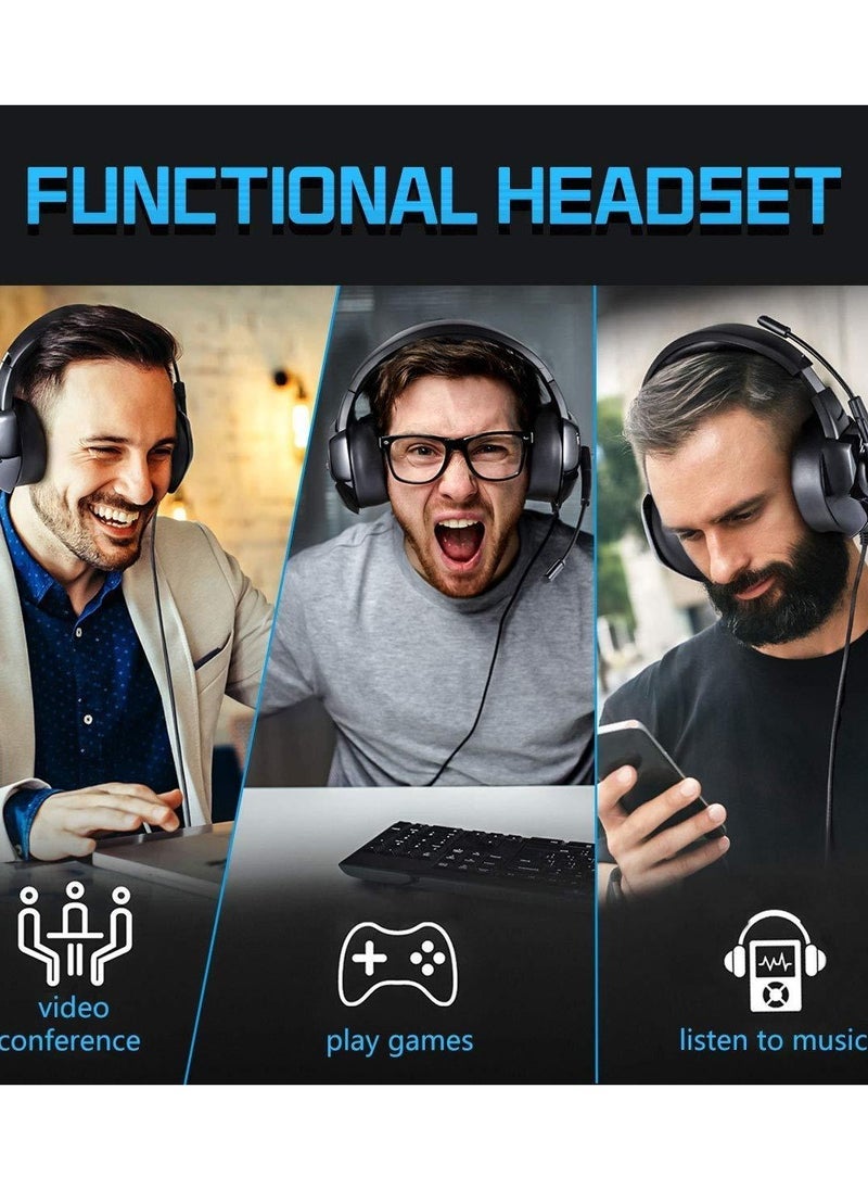 onikuma K6 RGB Gaming Headset with Stereo Sound & Noise Cancelling – Soft Breathing Earmuffs, Compatible with PS4, PC, Xbox, Nintendo Switch | Comfortable Wired Headphones with Mic, Black - Image 3