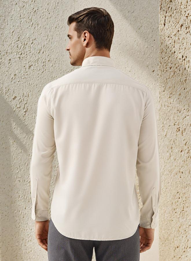 سبلاش فيڤ قميص رجالي بأزرار وياقة كلاسيكية وأكمام طويلة وجيب من قماش التويل - Image 3