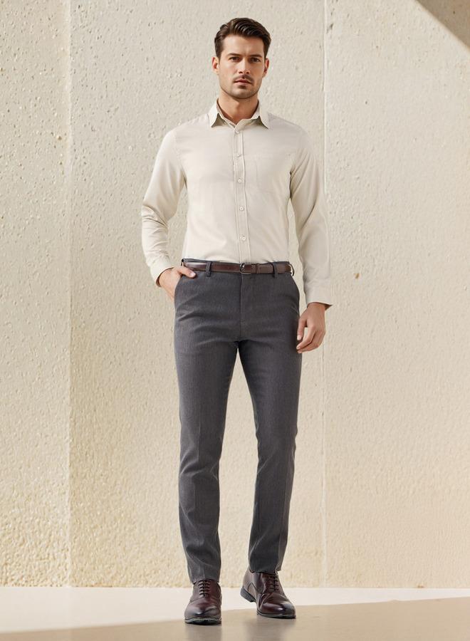 سبلاش فيڤ قميص رجالي بأزرار وياقة كلاسيكية وأكمام طويلة وجيب من قماش التويل - Image 2