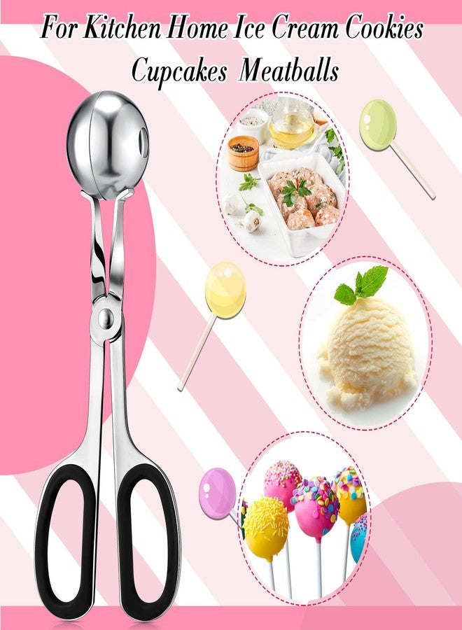Yinkin Cake Pop Mold Sticks and Wrappers Cake Pop Kit Set Include 100 Parcel Bags 100 Papery Treat Sticks Metallic Twist Ties Scooper Ball Maker Lollipop Tools for Candy Chocolates and Cookies(Black) - Image 4