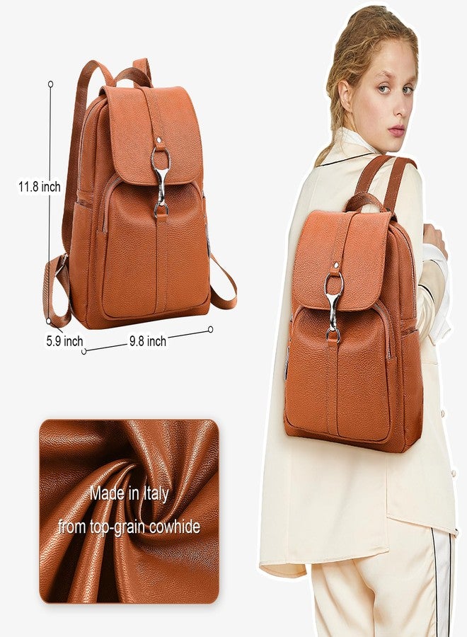 BOYATU Genuine Leather Backpack Purse for Women: Fashion Soft BackPacks Bag - Anti theft Travel Shoulder Handbag (Brown) - Image 3