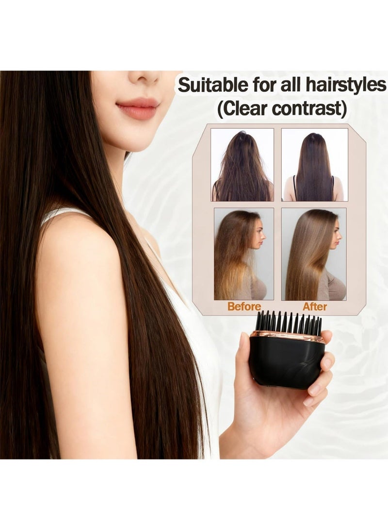 YALONG Electric Hair Straightener Brush, Mini Ceramic Ionic Hair Straightening Comb & Curler, Smooth & Shiny Hair Fast Heating, 3 Temps, Anti-Scald Electric Flat Iron - Image 4