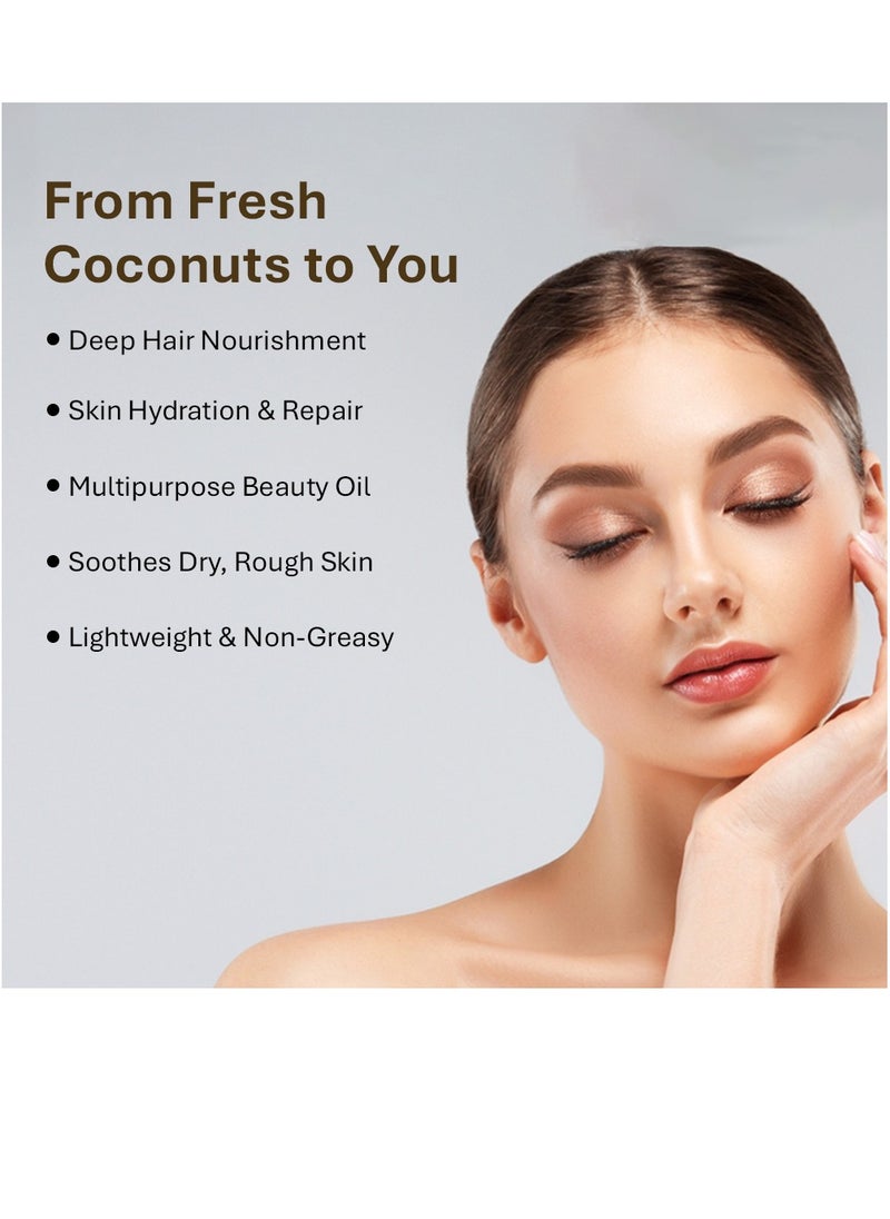 هير إنيرجي زيت جوز الهند العضوي البكر المعصور على البارد من Hair Energy | طبيعي 100% وخالٍ من المواد الحافظة | معالجة عضوية معتمدة | مستخرج من جوز الهند الطازج الناضج | غير مكرر ونقي | 100 مل  - Image 4