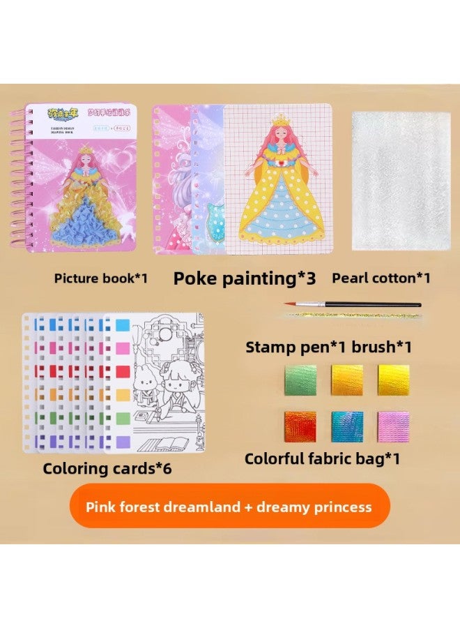 كتاب أنشطة - أميرة خيالية معلقة - كتاب أنشطة وردي - كتاب أنشطة هادئ للأعمال اليدوية، لعبة تعليمية، مجموعة أزياء إبداعية، هدية عيد ميلاد للبنات، كتاب أنشطة حسية - Image 1