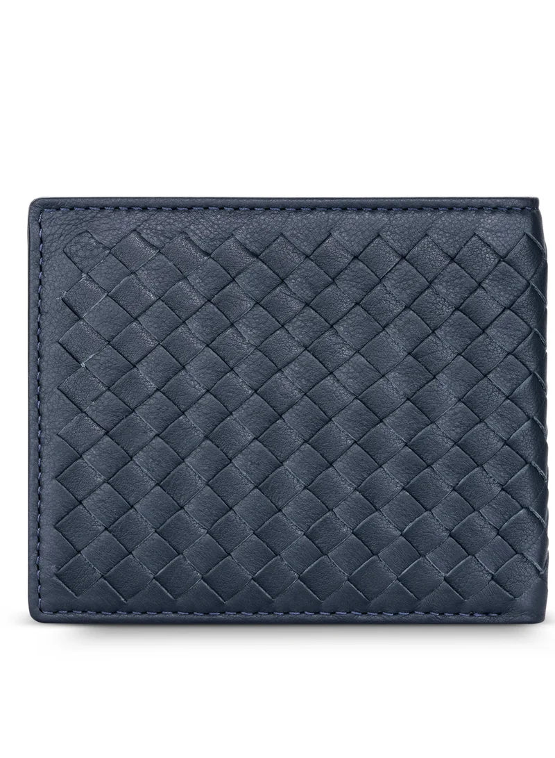 بوليس Weaved Logo Textured Wallet