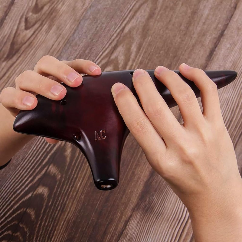 Patpat ® زيلدا أوكارينا آلات موسيقية، 12 ثقب ألتو C أوكارينا زيلدا تلعب بواسطة لينك تري فورس هدية لعشاق زيلدا مع سلسلة عنق مزينة، حقيبة تخزين، نوتة موسيقية للمبتدئين، هدية للأطفال - Image 5