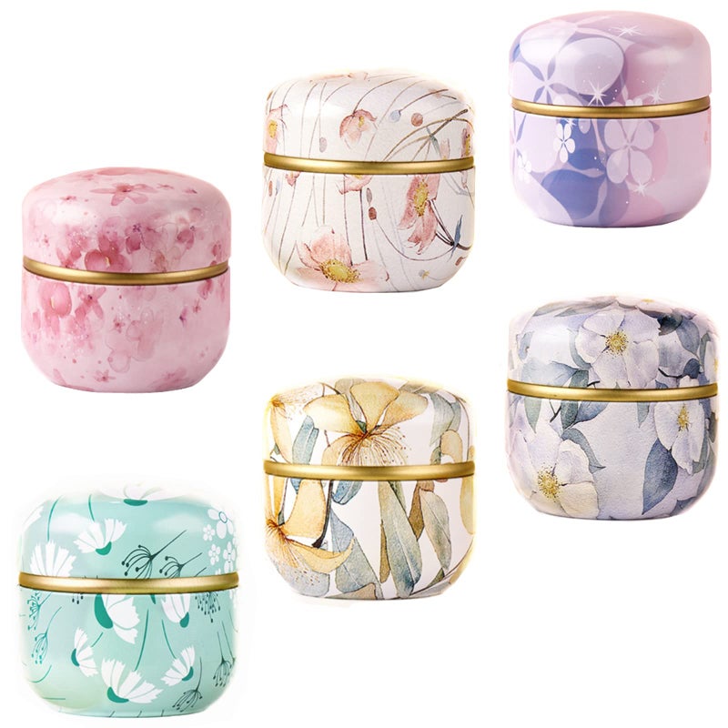 HAN SHENG 6 Pcs Airtight Tea Storage Tins 10 OZ, Food Storage Containers for Coffee Beans, Spices, Sugar - Image 1