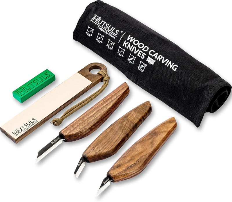 Hutsuls S.06 Wood Carving Knives Kit - Carver’s Choice Whittling Knives for Precision Work, Complete Beginners Whittling Wood Carving Knife Set, Master Craft Wood Whittling Kit for Beginners Kids - Image 1