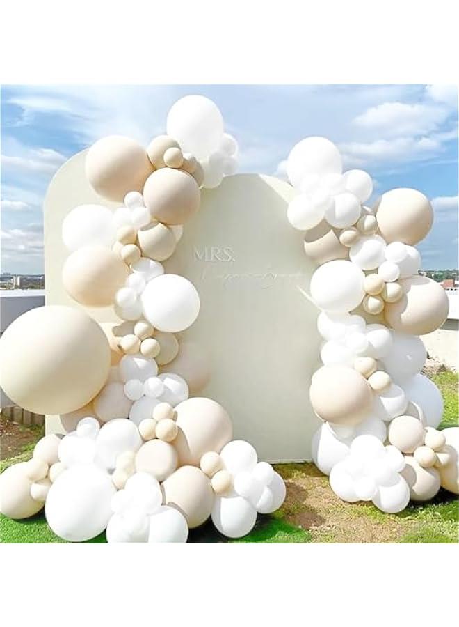 Arabest 66 count 12 inch White Sand Latex Party Balloons for Wedding, Bridal Shower, Baby Shower, Birthday, Graduation, Anniversary, Bachelorette, Engagement Party Decorations - Image 4