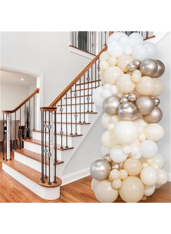 Arabest 66 count 12 inch White Sand Latex Party Balloons for Wedding, Bridal Shower, Baby Shower, Birthday, Graduation, Anniversary, Bachelorette, Engagement Party Decorations - Image 5