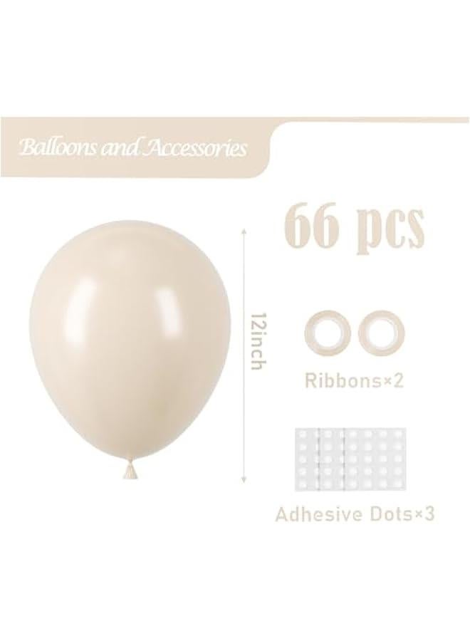 Arabest 66 count 12 inch White Sand Latex Party Balloons for Wedding, Bridal Shower, Baby Shower, Birthday, Graduation, Anniversary, Bachelorette, Engagement Party Decorations - Image 2
