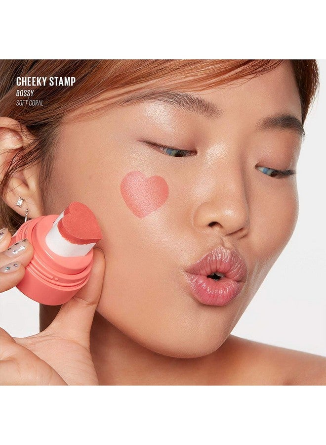 Kaja Blush - Cheeky Stamp | Gift, 7 Shades, Buildable & Blendable Shade with Heart-shaped Applicator, Coral Finish, 03 Bossy, Sweet Valentine's Day Gift, 0.17 Oz - Image 3