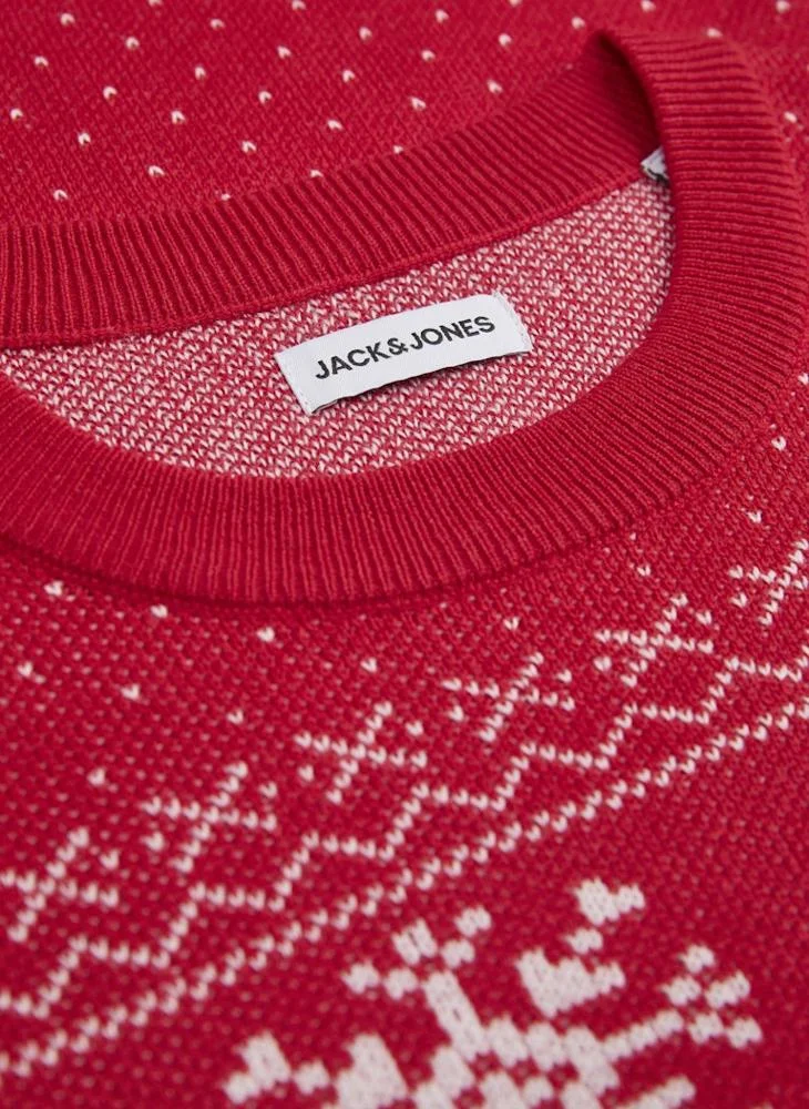 جاك اند جونز سويتر بأكمام طويلة وياقة محبوكة