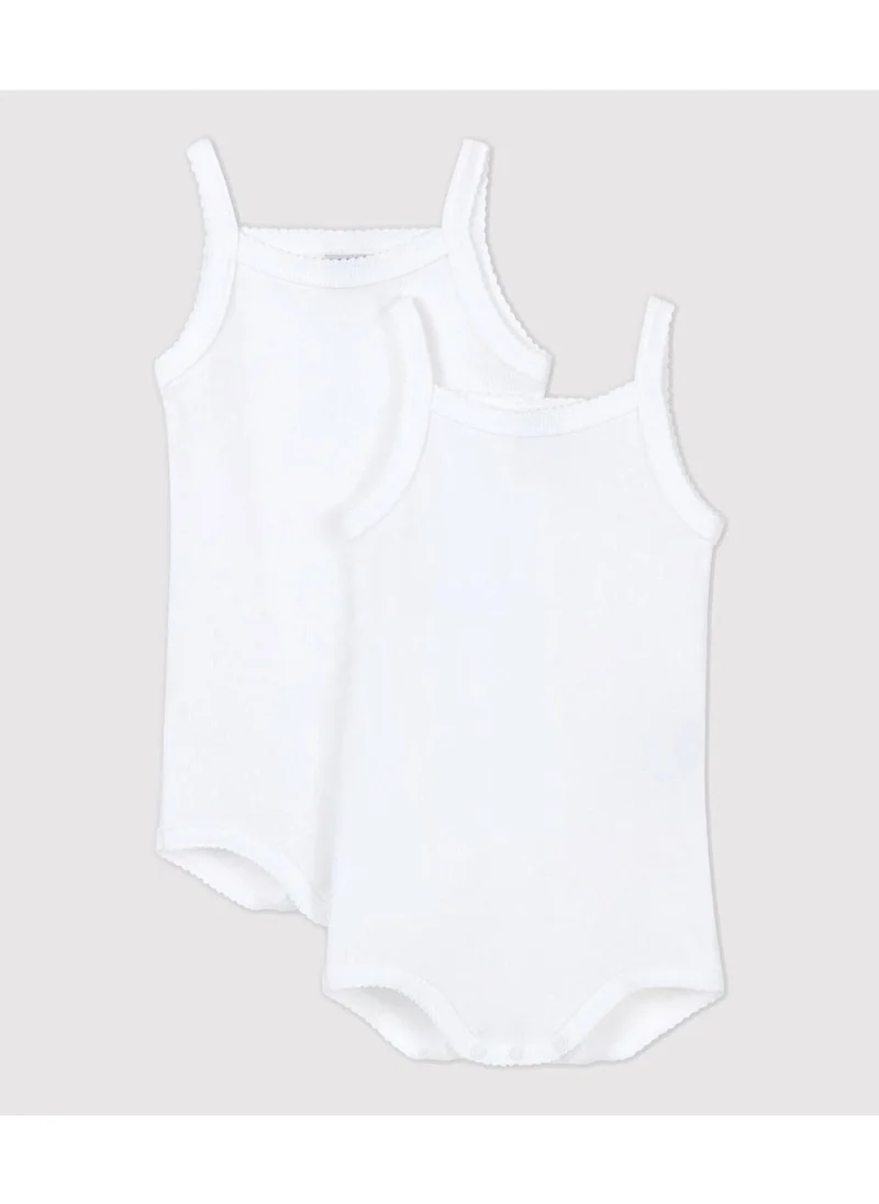 Petit Bateau Baby Girls' Strappy Bodysuits - 2-Pack