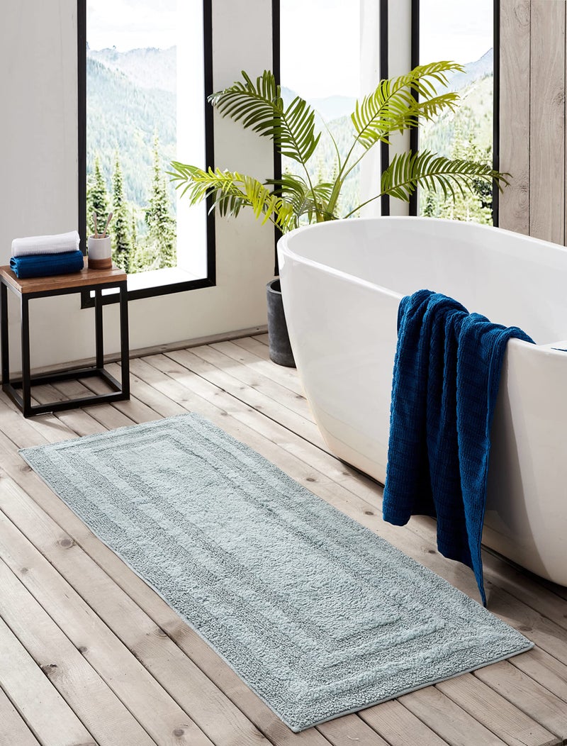 Eddie Bauer - Bathroom Rug, 100% Soft Plush Tufted Cotton Runner Rug, Highly Absorbent, Quick-Dry, and Skid-Resistant Backing (Logan Green, 22" x 60") - Image 2