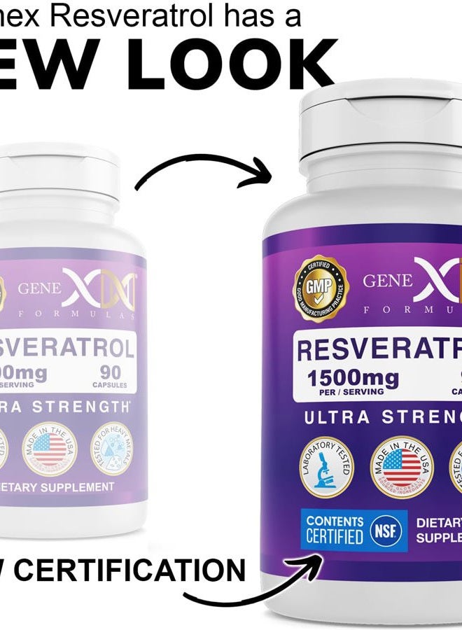 Genex Formulas 1500mg Resveratrol with BioPerine for Absorption (3 Pack) | Organic Trans-Resveratrol Capsules from Japanese Knotweed, Antioxidant Supplement for Healthy Aging - Image 2