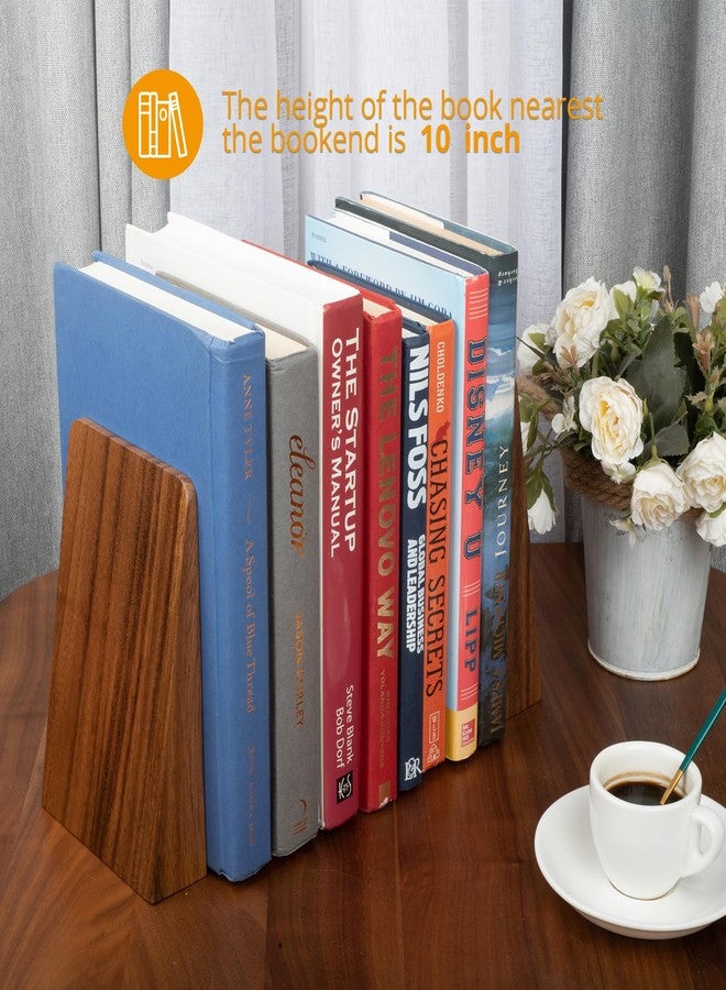 DRELIFAM Walnut Book Ends Heavy Duty Handmade Bookends for Shelves Book Ends Decorative to Hold Heavy Books (Walnut Wood Large) - Image 4