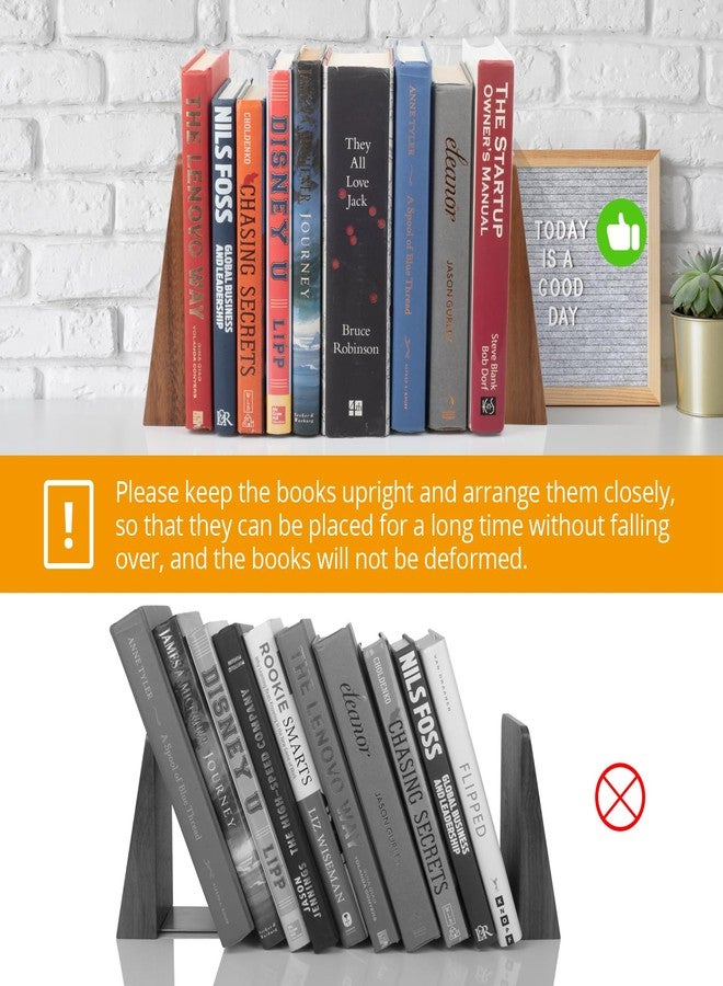 DRELIFAM Walnut Book Ends Heavy Duty Handmade Bookends for Shelves Book Ends Decorative to Hold Heavy Books (Walnut Wood Large) - Image 3