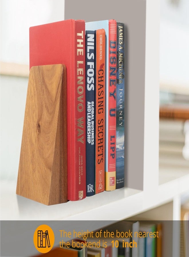 DRELIFAM Walnut Book Ends Heavy Duty Handmade Bookends for Shelves Book Ends Decorative to Hold Heavy Books (Walnut Wood Large) - Image 5