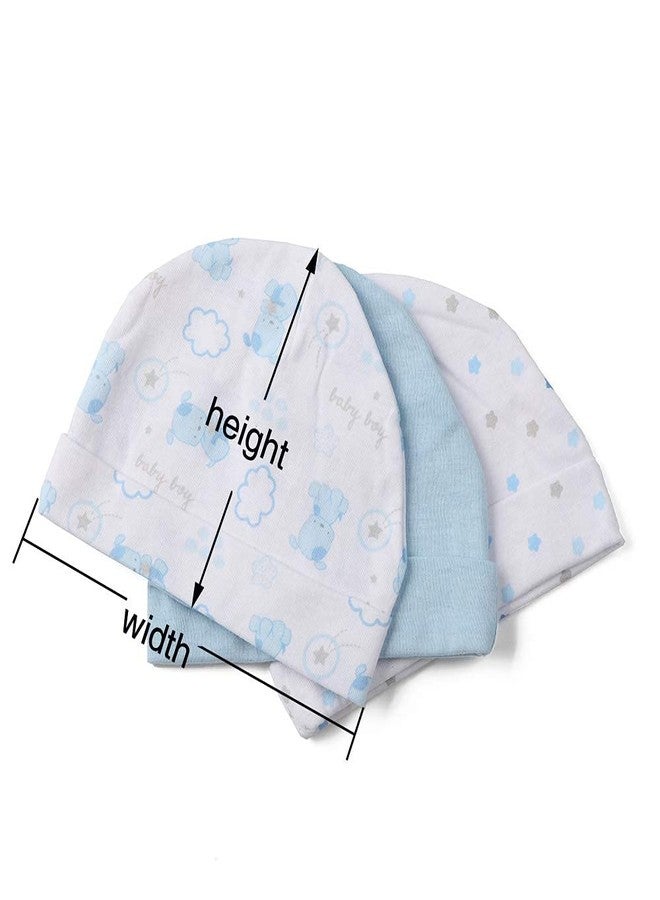 Newborn طقم قبعة وقفازات قطن عضوي ناعم للأطفال حديثي الولادة قبعات مشمسة للمستشفى للأطفال الذكور والإناث (0-6 أشهر) - Image 5