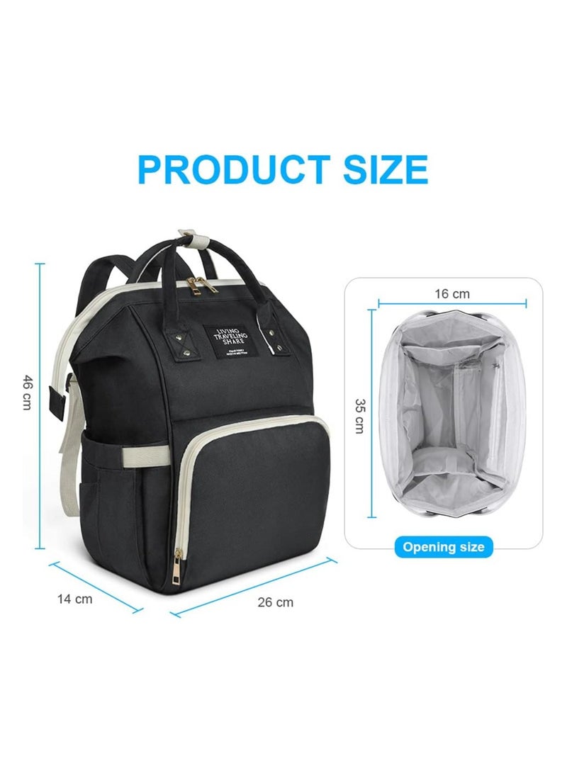 SOLARAE Baby Changing Bags, Insulated the Baby Bottle Bag, Waterproof Large Capacity Baby Travel Rucksack, Multi-Function Nappy Tote Shoulder Bag Organizer Mum Dad Backpack, Black - Image 5