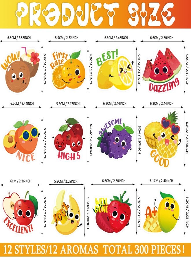 Jetec 300 Pcs Scratch and Sniff Sticker for Kids Smelly Scented Motivational Reward Stickers Teacher Incentive Positive Decal for Student Classroom Chart School Supplies(Fruity) - Image 2
